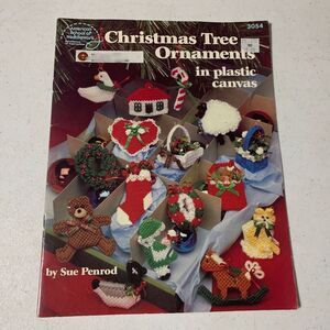 vintage needlework book Christmas Tree Ornaments in Plastic Canvas patterns 1988
